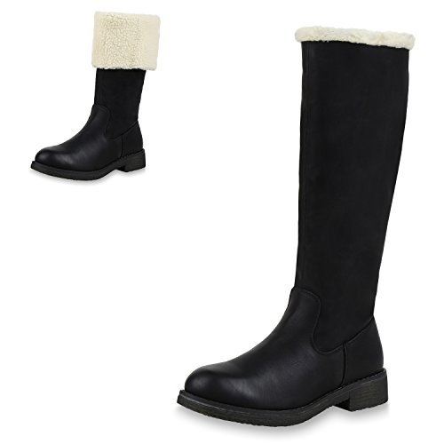 SCARPE VITA Damen Winterstiefel Warm Gefütterte Stiefel Winter Boots Kunstpelz 152541 Schwarz Schwarz 42 von SCARPE VITA