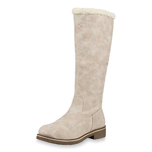 SCARPE VITA Damen Winterstiefel Warm Gefütterte Stiefel Winter Boots Kunstpelz 152544 Creme Creme 38 von SCARPE VITA