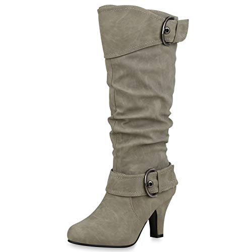 SCARPE VITA Elegante Damen Stiefel Warm Gefütterte Winter Boots Schuhe165425 Hellgrau 37 von SCARPE VITA