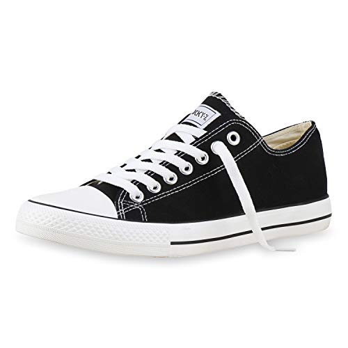 SCARPE VITA Herren Sneakers Kult Sportschuhe Schnürer Stoffschuhe Schwarz 38 von SCARPE VITA