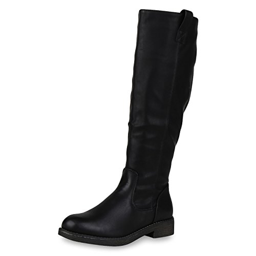 SCARPE VITA Klassische Stiefel Damen Schuhe Leicht Gefüttert Boots Profilsohle 165381 Schwarz Schwarz Total 38 von SCARPE VITA