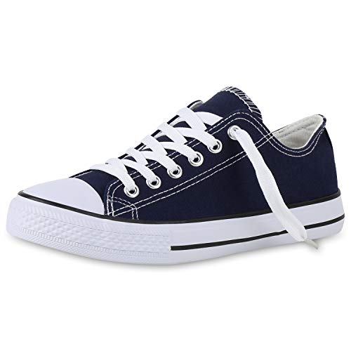 SCARPE VITA Sneakers Low Damen Canvas Schuhe Bequeme Turnschuhe Freizeit 141029 Dunkelblau Basic 39 von SCARPE VITA