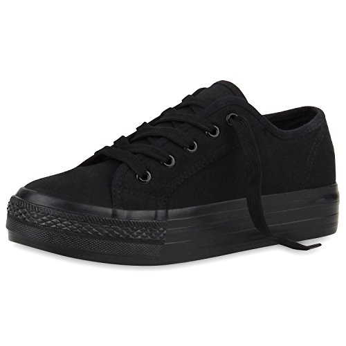 SCARPE VITA Sportliche Damen Plateau Low Sneakers Bequeme Schnürer Schuhe 160554 Schwarz Basic 38 von SCARPE VITA