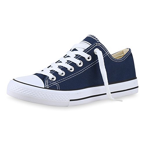 SCARPE VITA Unisex Damen Herren Sneakers Freizeit Schuhe Stoffschuhe 133785 Dunkelblau 36 von SCARPE VITA