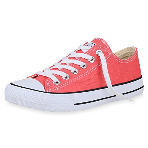 SCARPE VITA Unisex Damen Herren Sneakers Freizeit Schuhe Stoffschuhe Coral 36 von SCARPE VITA