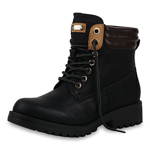 SCARPE VITA Warm Gefütterte Damen Outdoor Stiefeletten Worker Boots 151813 Schwarz Schwarz Black 39 von SCARPE VITA