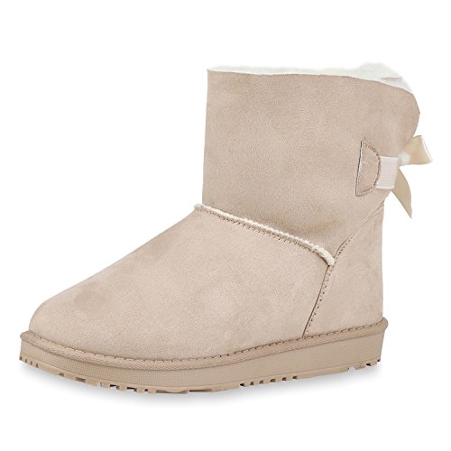 SCARPE VITA Warm Gefütterte Damen Stiefeletten Schlupfstiefel Boots Schuhe 153048 Creme Creme 40 von SCARPE VITA