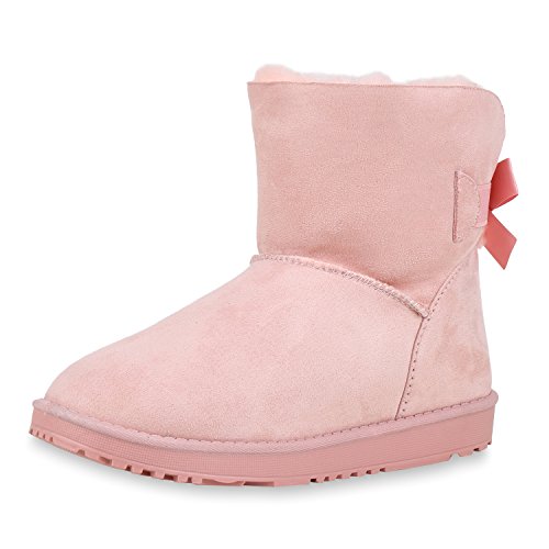 SCARPE VITA Warm Gefütterte Damen Stiefeletten Schlupfstiefel Boots Schuhe 153049 Rosa Warm Gefüttert 37 von SCARPE VITA