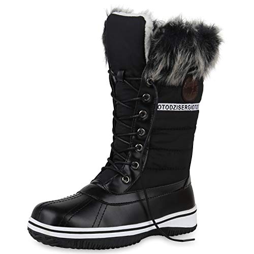 SCARPE VITA Warm Gefütterte Damen Stiefeletten Winterboots Stiefel Schuhe 172788 Schwarz 42 von SCARPE VITA