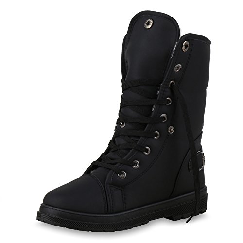 SCARPE VITA Warm Gefütterte Damen Stiefeletten Worker Boots Outdoor Schuhe 150384 Schwarz Schnallen 41 von SCARPE VITA