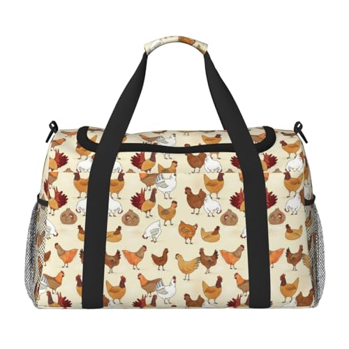 A Brood of Chickens Handheld Crossbody Reisetasche Weekender Bag Carry Travel Bag Duffle Bag Gym Bag für Männer Frauen, Schwarz , Einheitsgröße A Brood of Chickens Handheld Crossbody Reisetasche Weekender Bag Carry Travel Bag Duffle Bag Gym Bag für Männer Frauen, Schwarz , Einheitsgröße von SCAUA