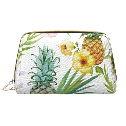 Coole Liama Make-up-Tasche, große tragbare Leder-Kosmetiktasche, Reise-Organizer, wasserdichte Kulturbeutel, Tropische Ananas, Einheitsgröße von SCAUA