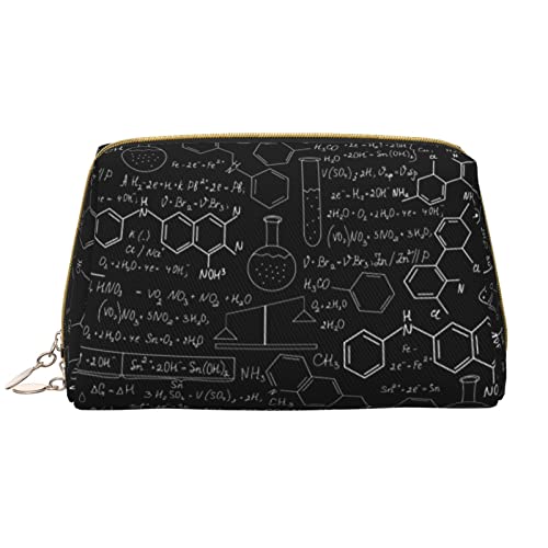 Make-up-Tasche, groß, tragbar, Leder, Reise-Organizer, wasserdicht, Blau, Abstrakte Wissenschaft Chemie., Einheitsgröße von SCAUA