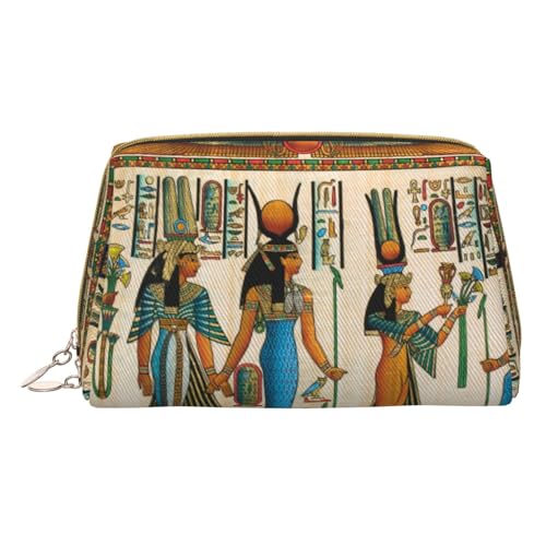 Make-up-Tasche mit Camouflage-Hirsch-Design, tragbare Leder-Kosmetiktasche, Reise-Organizer, wasserdichte Kulturbeutel, Frauen im alten Ägypten, Einheitsgröße von SCAUA