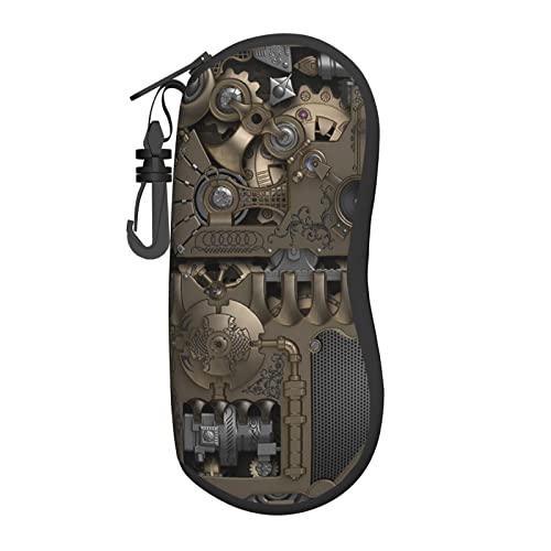 SCAUA Steampunk Mechanische Getriebe Sonnenbrille Weiche Fall Ultraleicht Neopren Brillenetui Mit Karabiner Tragbare Brillenetui, Steampunk-Mechanikgetriebe, One size von SCAUA
