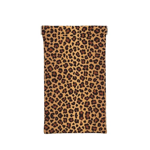 SCAUA Weiche Brillenetuis für Damen, tragbare Brillenetui aus Leder mit Quetschverschluss, stilvolle Sonnenbrillentasche, Leopardenmuster, One size von SCAUA