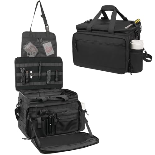 SCAVATA Patrol Bag Strafverfolgung, Polizeiausrüstung, Auto-Vordersitz, Fahrzeug-Organizer-Taschen mit MOLLE-System, Schwarz, Large, Taktisch von SCAVATA