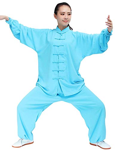 SCDXJ Tai Chi Kleidung Baumwolle Seide Männer und Frauen Praxis Kleidung Kampfsport Kleidung, blau, Large von SCDXJ