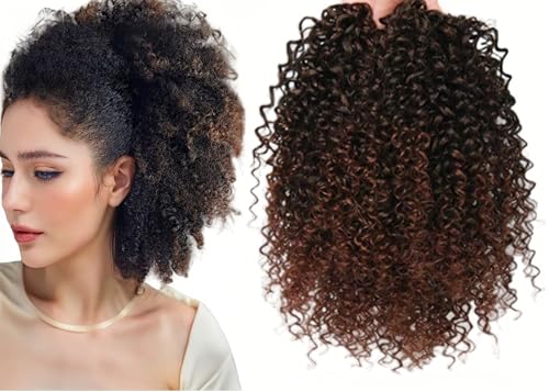 Curly Drawstring Ponytail Afro Kinky Curly Ponytail Short Wave Synthetic Ponytail Hair Extension for Black Women (1-33) von SCGHBK