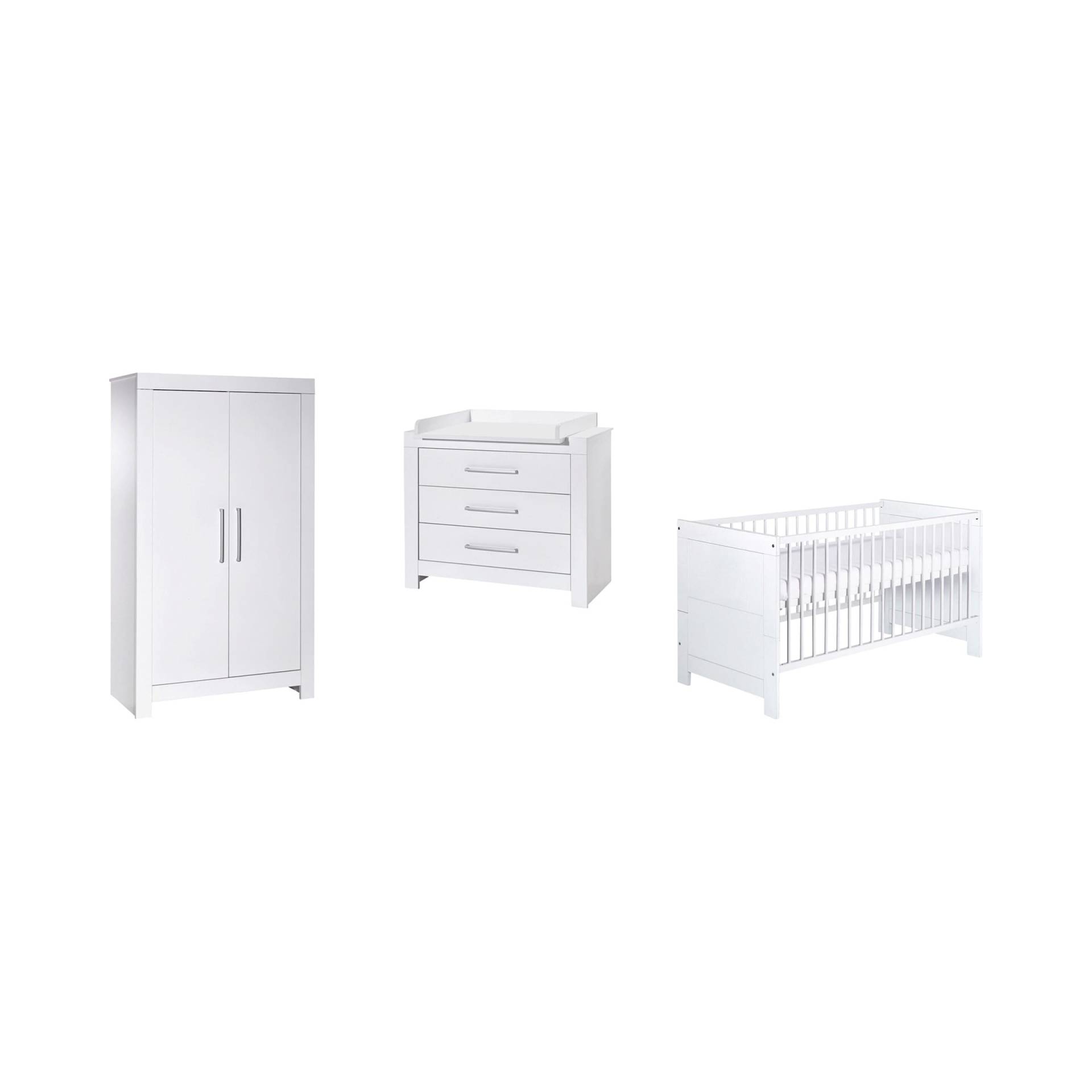 Schardt 3-tlg. Babyzimmer Nordic White mit 2-türigem Kleiderschrank von Schardt