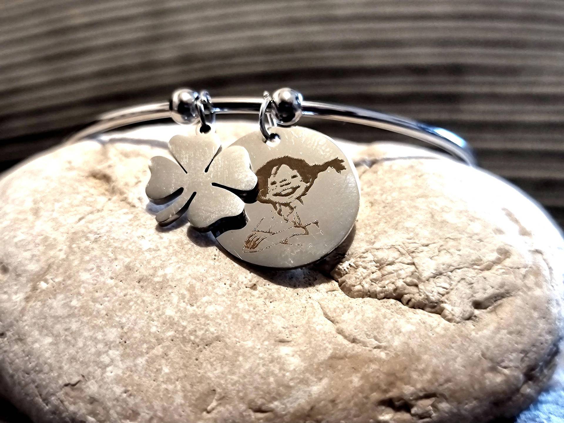 Bracelets With Knot Pippi Mother Of Pearl Heart Bracelet Lucky Clover von SCHAU1MALTreasures