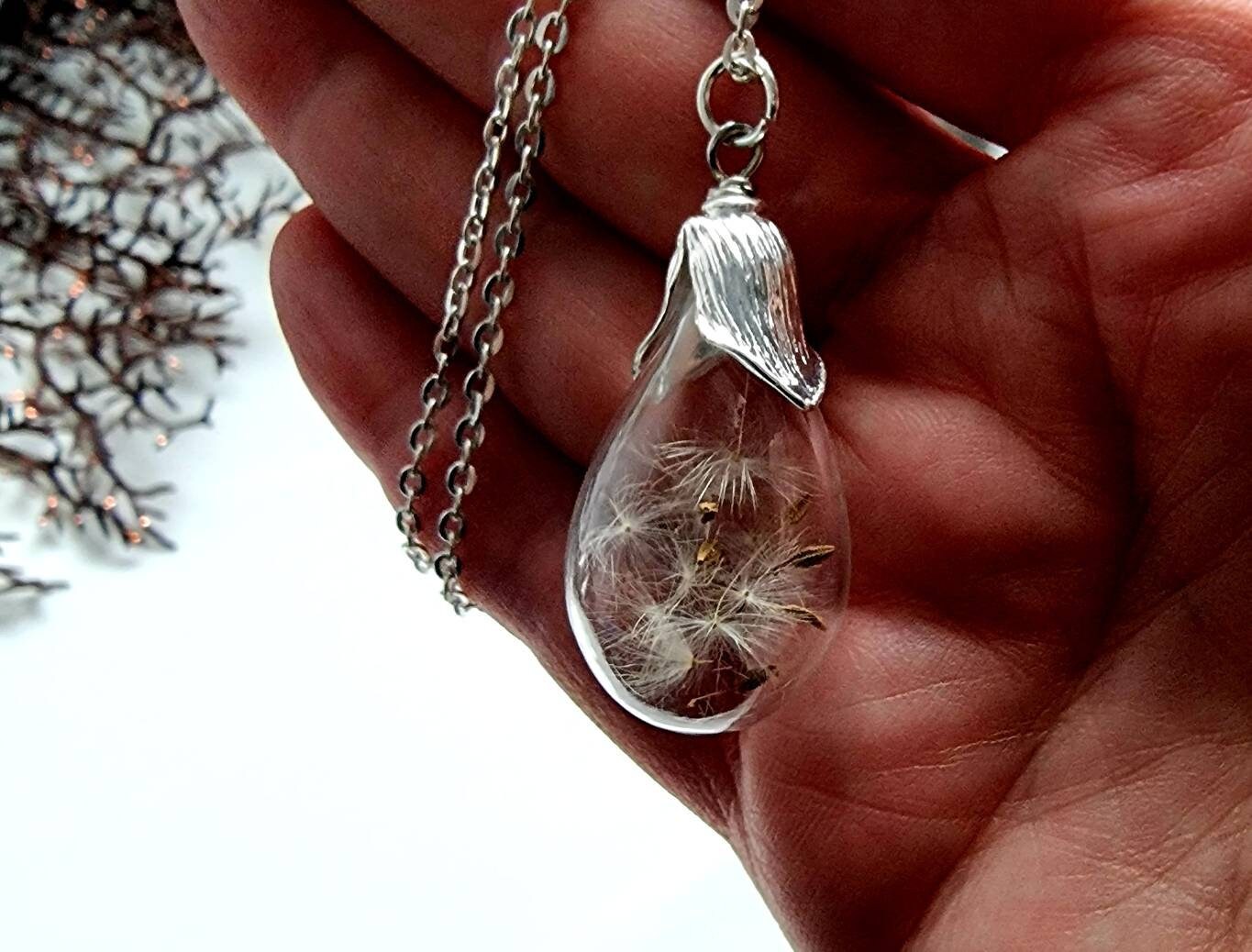 Necklace Dandelion Seeds Wish Jewelry Love Luck Flower Mini Gift Small Gifts von SCHAU1MALTreasures