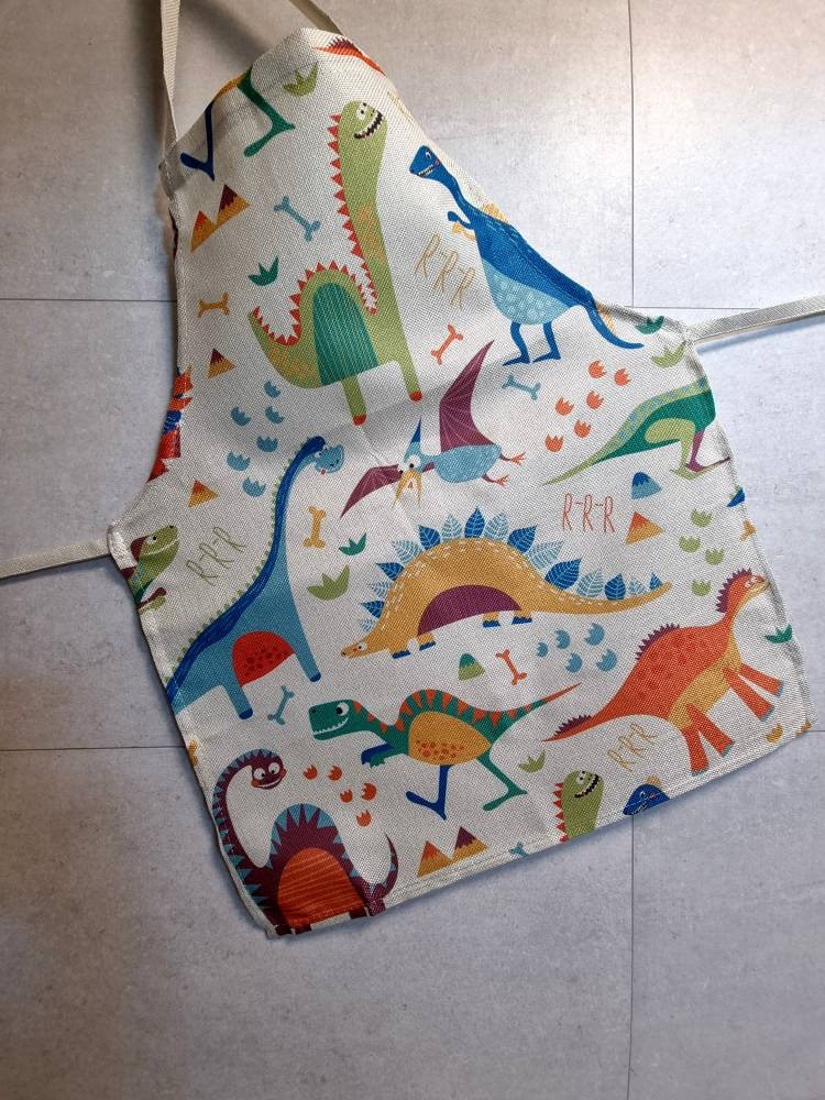 Kinderschürze Dinosaurier Drache Schürze Malerkittel Kochen Backen Basteln Malen Küche Werkstatt Kindergarten Schule Kita von SCHAU1MALTreasures