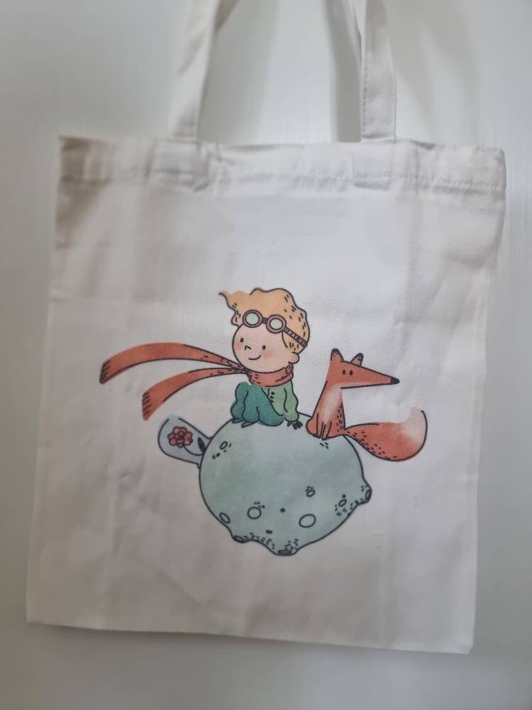 Leinensack Leinentasche Einkaufstasche Shopping Sack Schule Kindergarten Sportsack Kleiner Prinz von SCHAU1MALTreasures