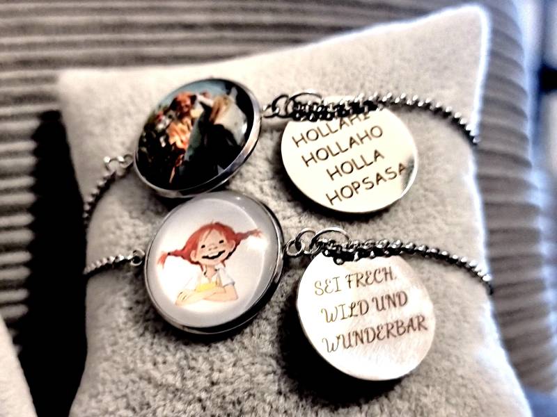 Pippi Armband Armschmuck Charms Zitate Cabochon Schmuck von SCHAU1MALTreasures