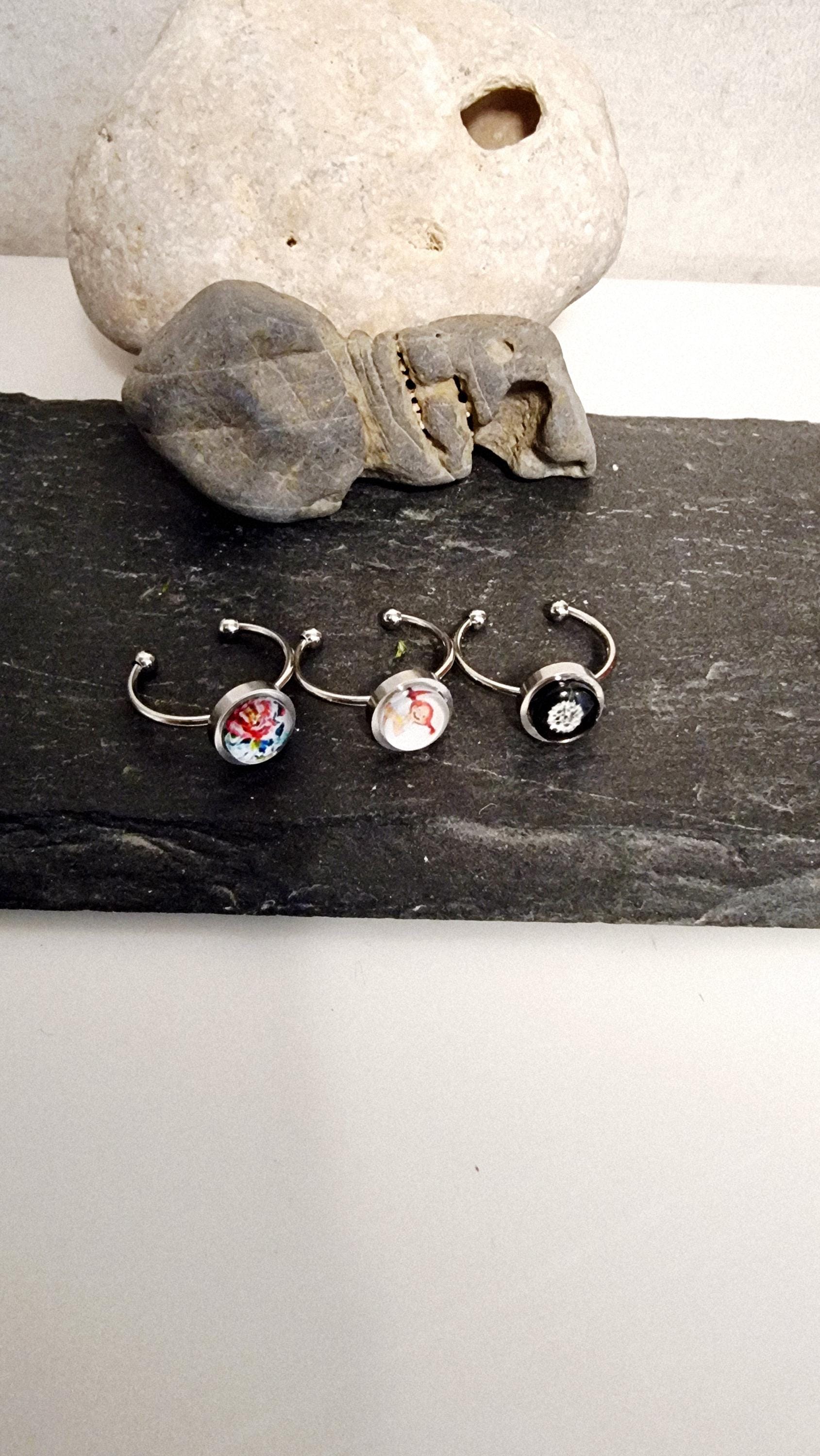 Ring Cabochon Pippi Rose Dandelion Minigeschenk von SCHAU1MALTreasures