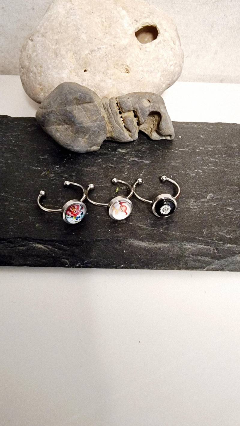 Ring Cabochon Pippi Rose Dandelion Minigeschenk von SCHAU1MALTreasures