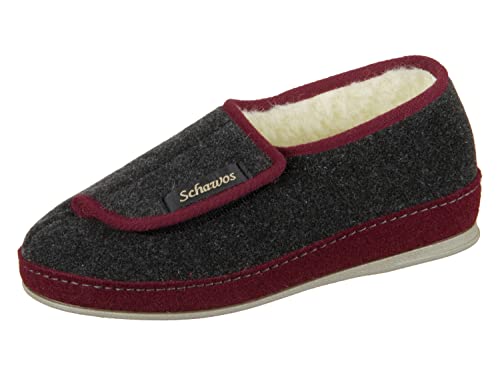 Schawos Hausschuhe D.Hausschuh in Bordo/anthrazit, Größe 42.0, von SCHAWOS