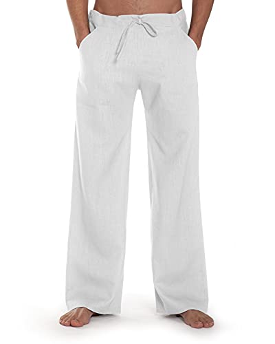 SCHAZAD Leinenhose Essential-Sport (L, Weiss) von SCHAZAD