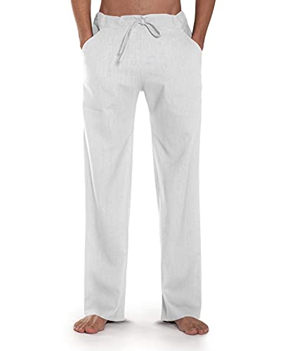 SCHAZAD Leinenhose Essential-Slim (S, Weiss) von SCHAZAD