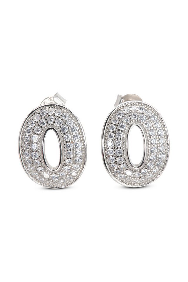 SCHEPPE SCHMUCK Ohrstecker-Set Ohrstecker 925 Sterling Silber mit je 42 Cubic Zirkonia Steinen (Set, incl. Schmuckschachtel), 15,4mm hoch und 12,2mm breit von SCHEPPE SCHMUCK