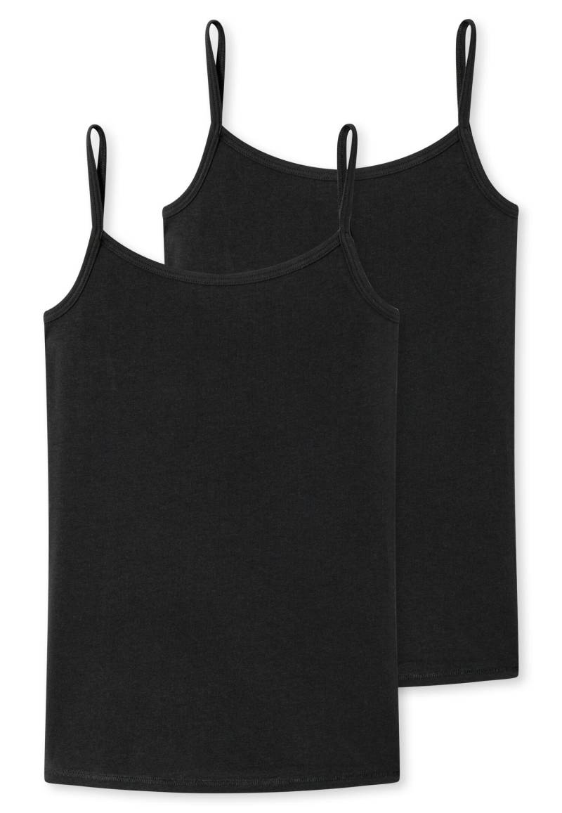 SCHIESSER - 2PACK Spaghetti-Tops schwarz - Gr. - 176 von SCHIESSER