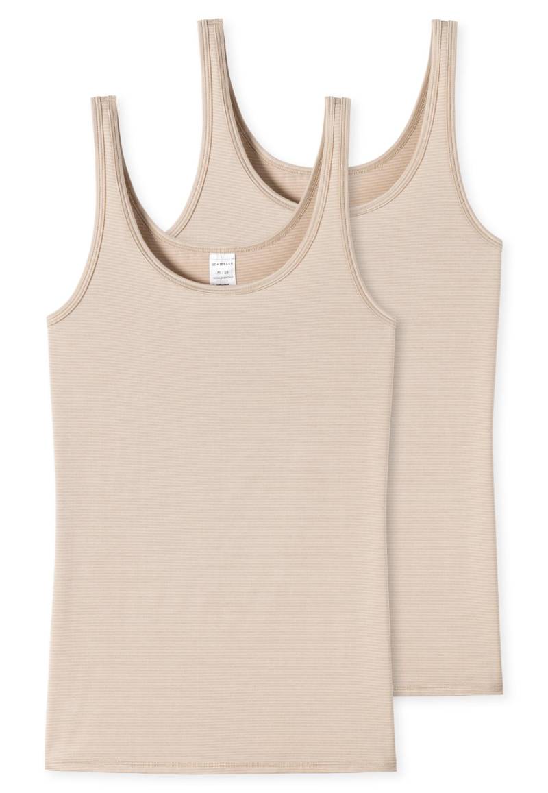 SCHIESSER - 2PACK Trägertop sand - Gr. - 44 von SCHIESSER