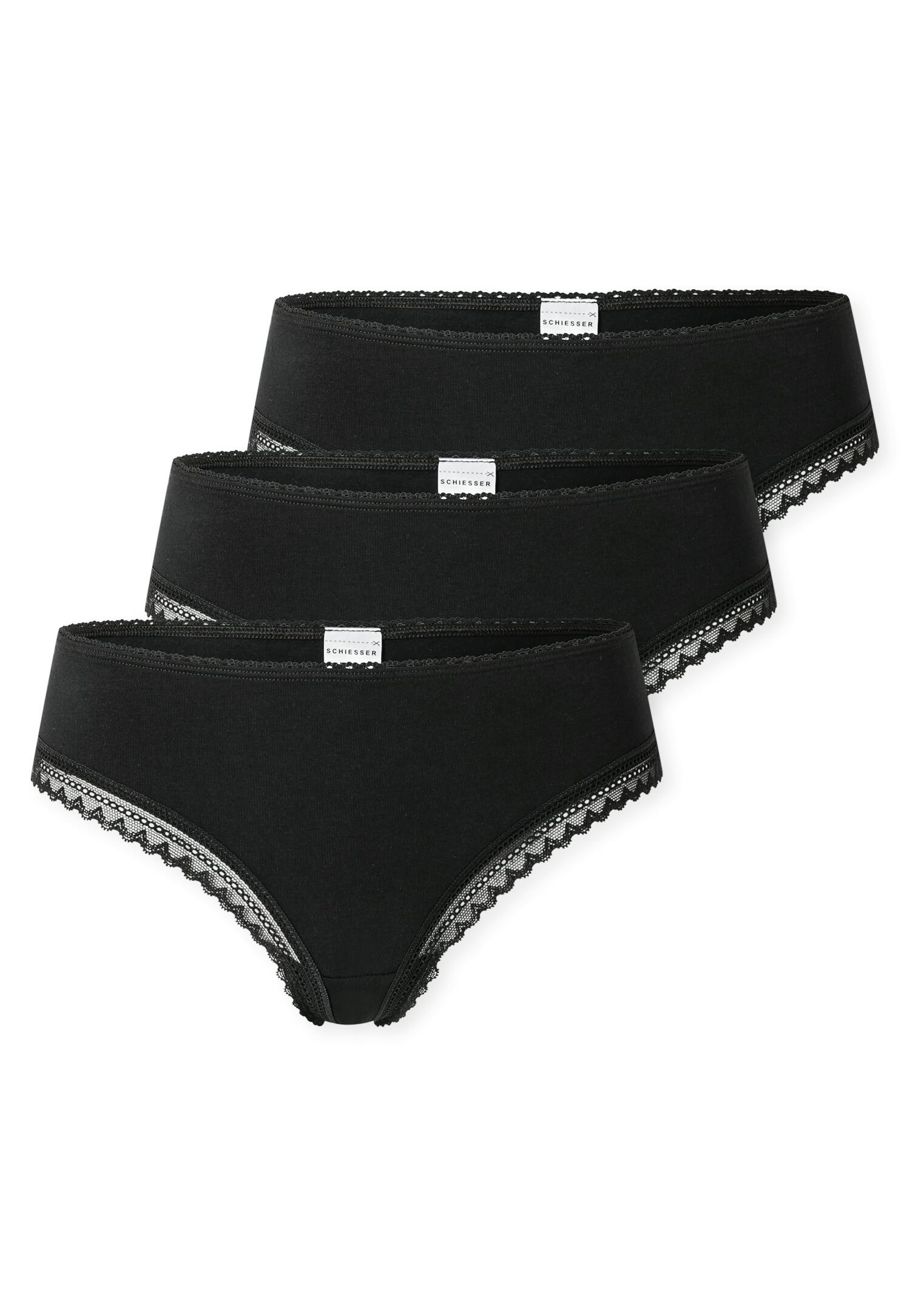 SCHIESSER - 3PACK Cheeky String schwarz - Gr. - 46 von SCHIESSER