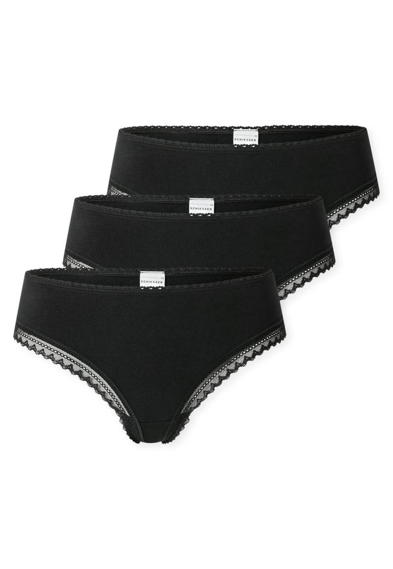 SCHIESSER - 3PACK Cheeky String schwarz - Gr. - 46 von SCHIESSER
