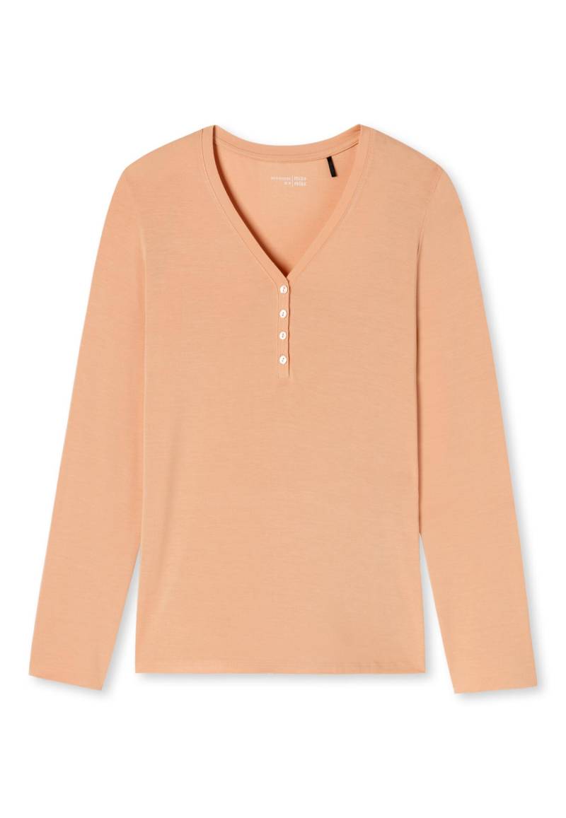 SCHIESSER - Langarmshirt Knopfleiste pfirsich - Gr. - 46 von SCHIESSER