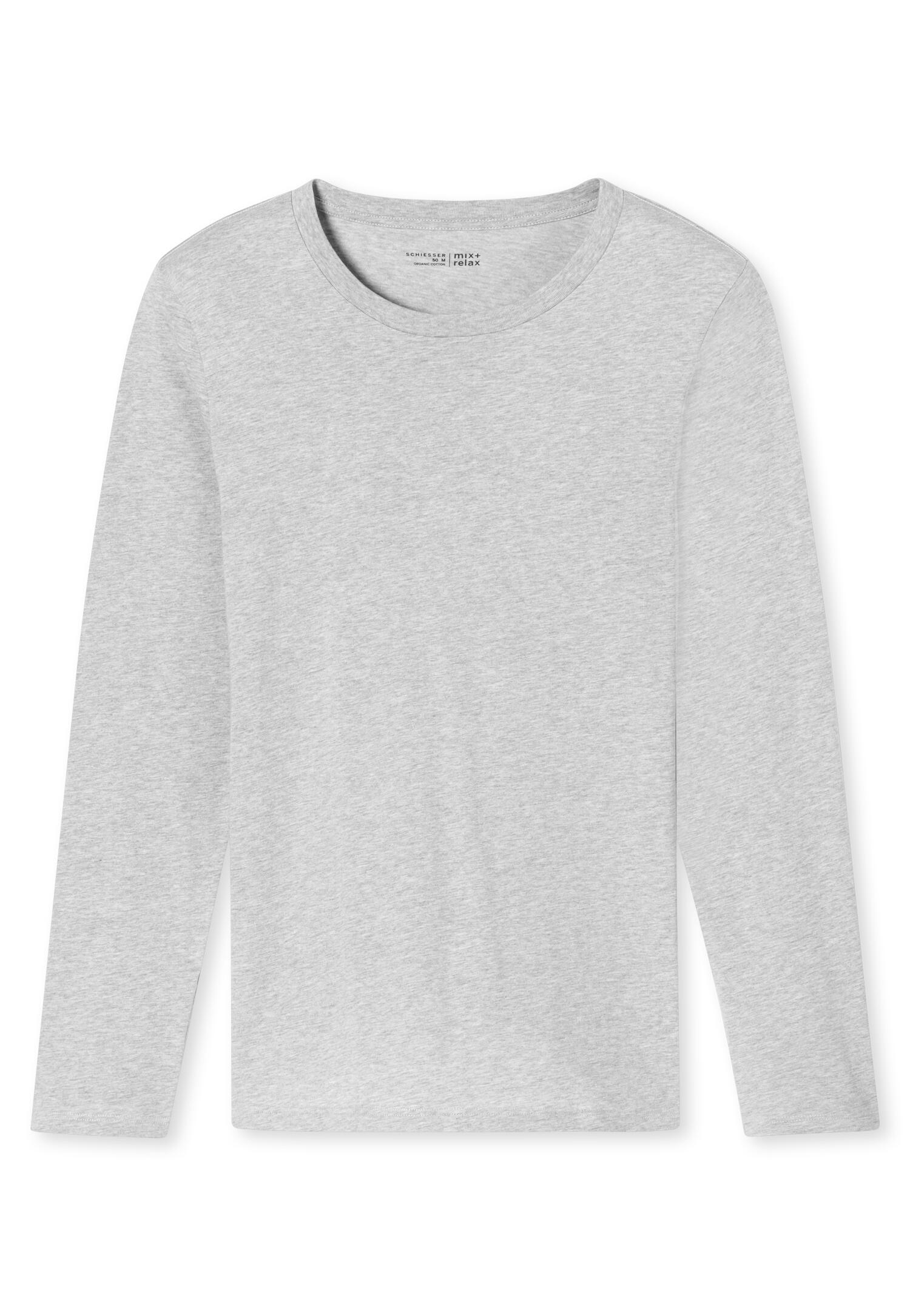 SCHIESSER - Langarmshirt Rundhals grau-mel. - Gr. - 48 von SCHIESSER