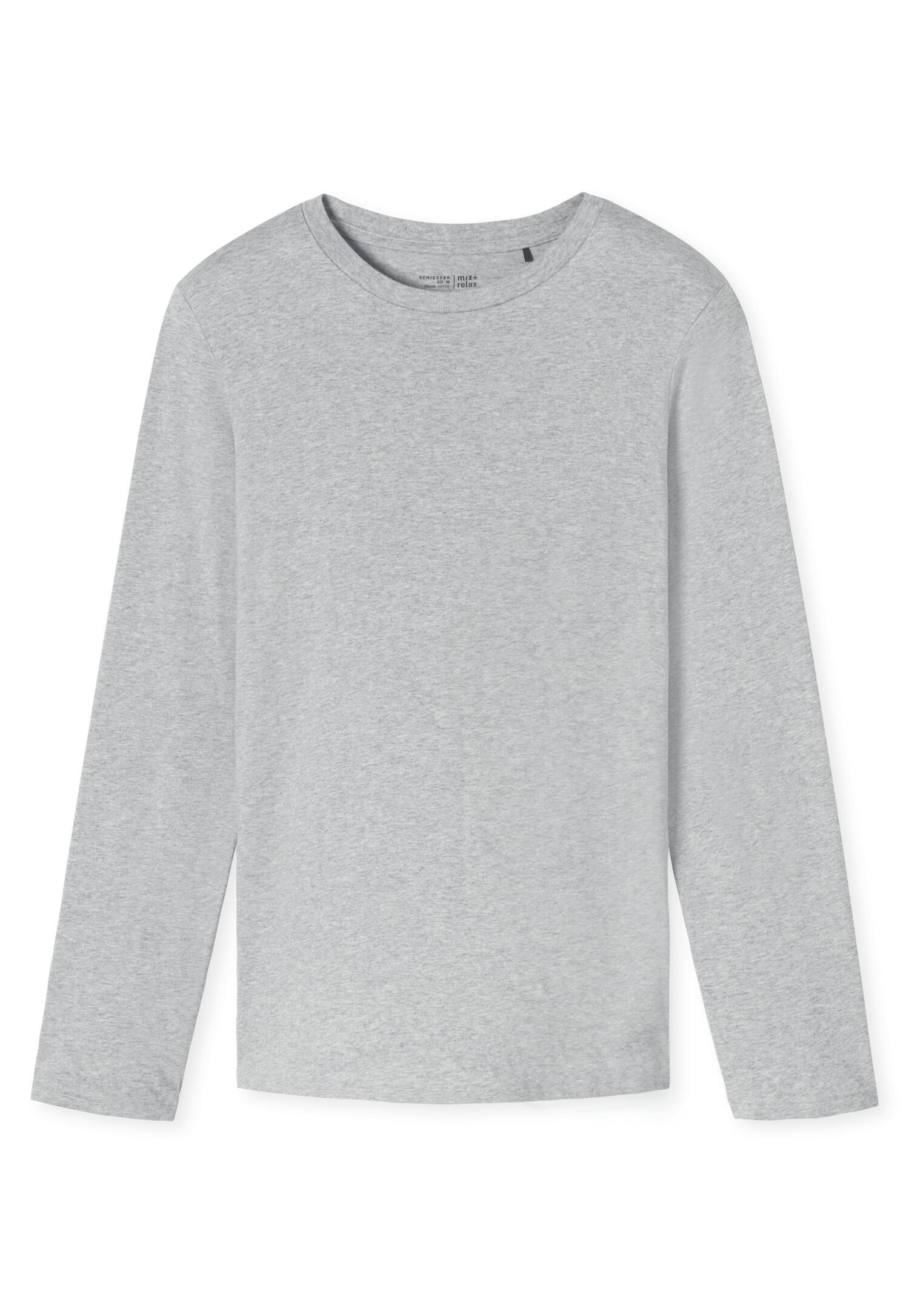 SCHIESSER - Langarmshirt Rundhals grau-mel. - Gr. - 58 von SCHIESSER