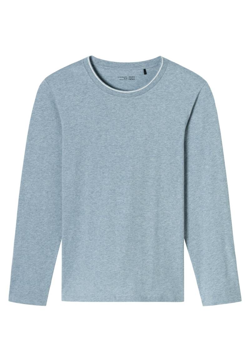 SCHIESSER - Langarmshirt Rundhals jeans-mel. - Gr. - 50 von SCHIESSER