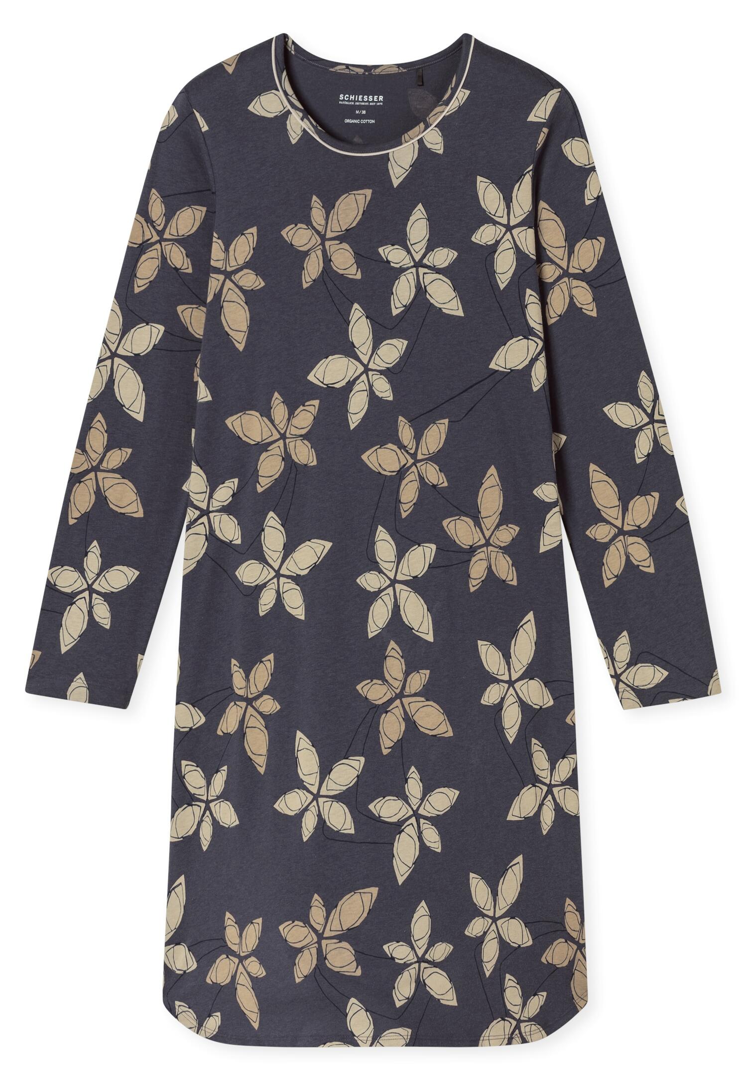 SCHIESSER - Nachthemd langarm, 100cm graphit - Gr. - 40 von SCHIESSER