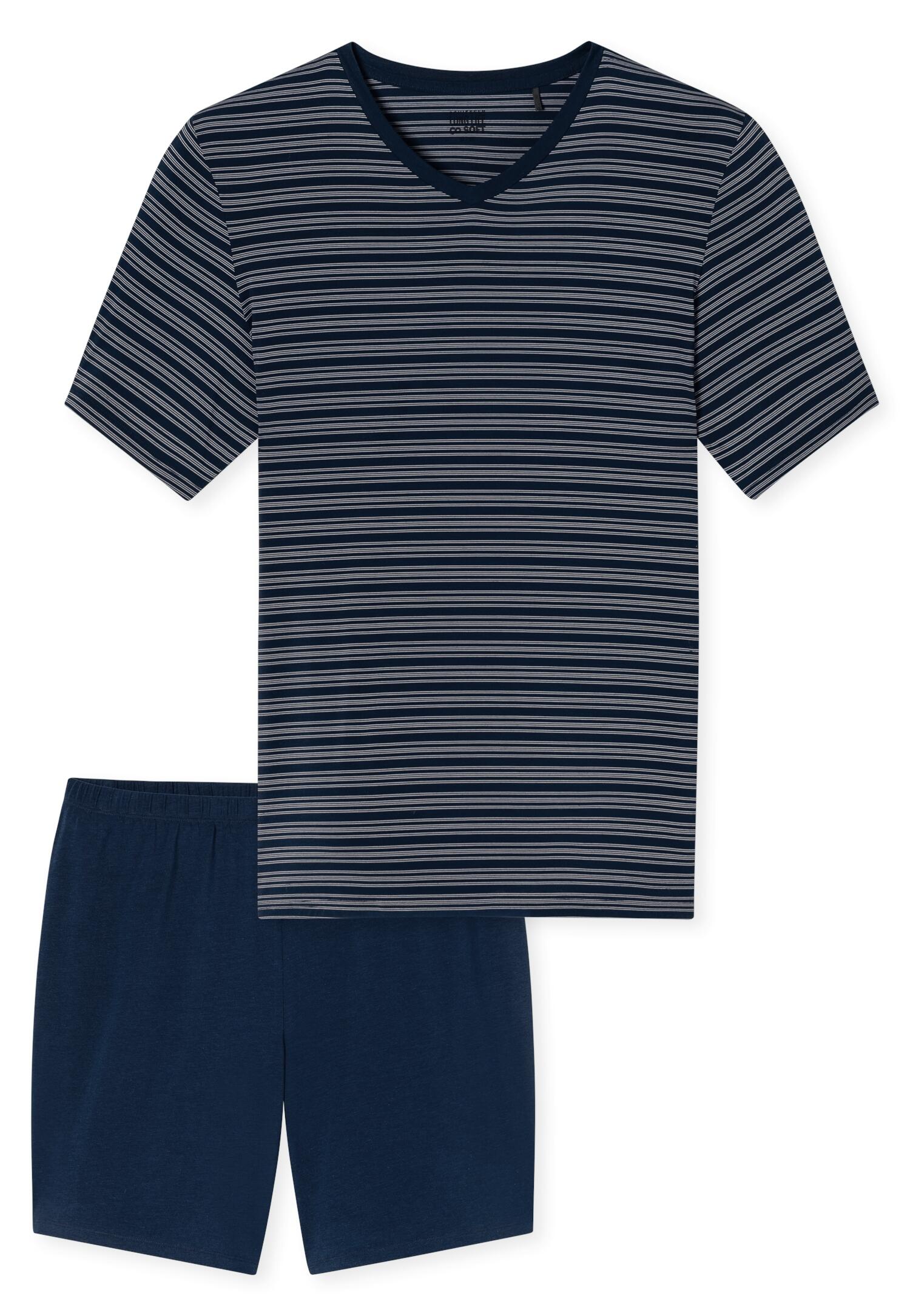 SCHIESSER - Schlafanzug kurz dunkelblau - Gr. - 50 von SCHIESSER