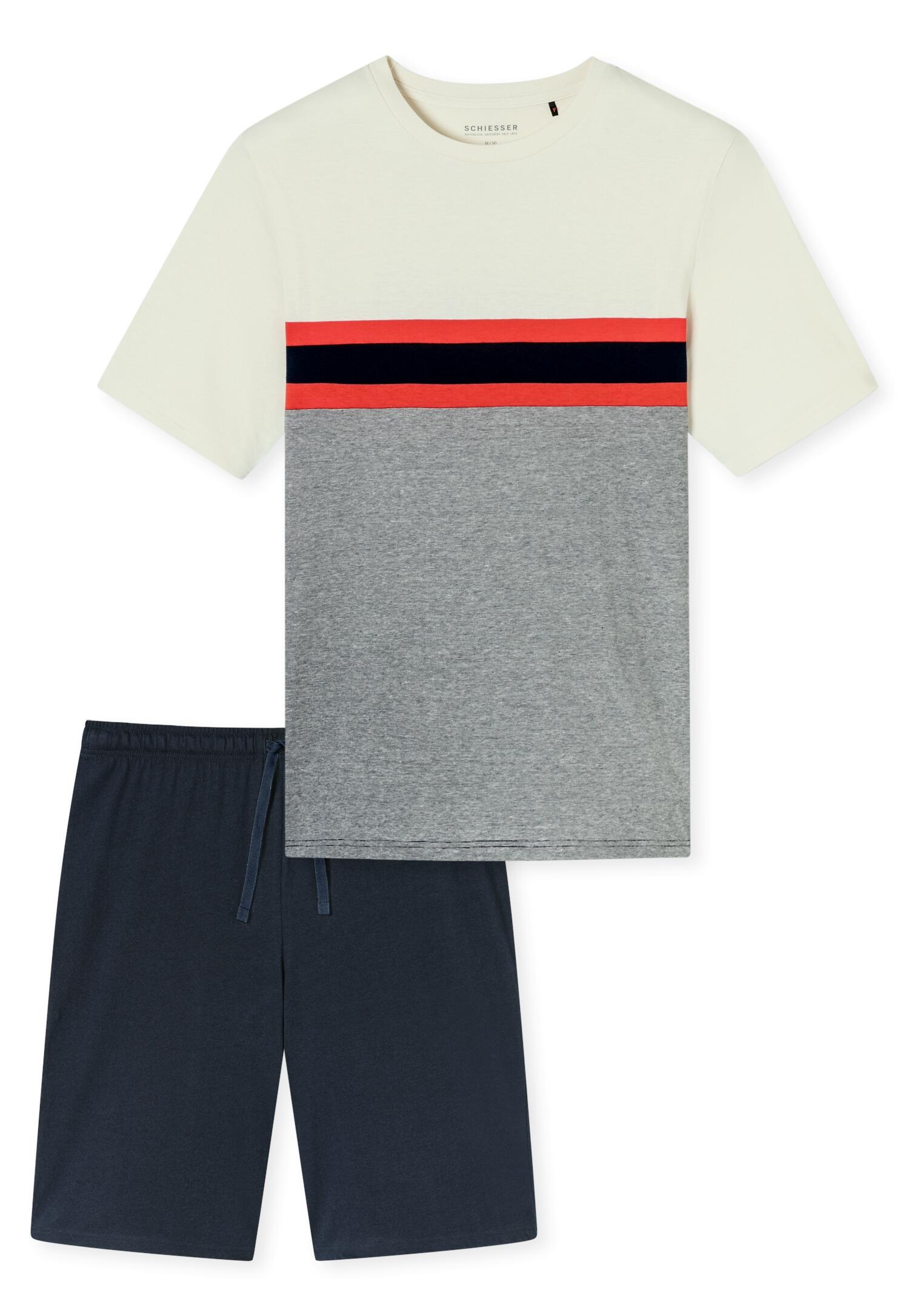 SCHIESSER - Schlafanzug kurz hellrot - Gr. - 50 von SCHIESSER