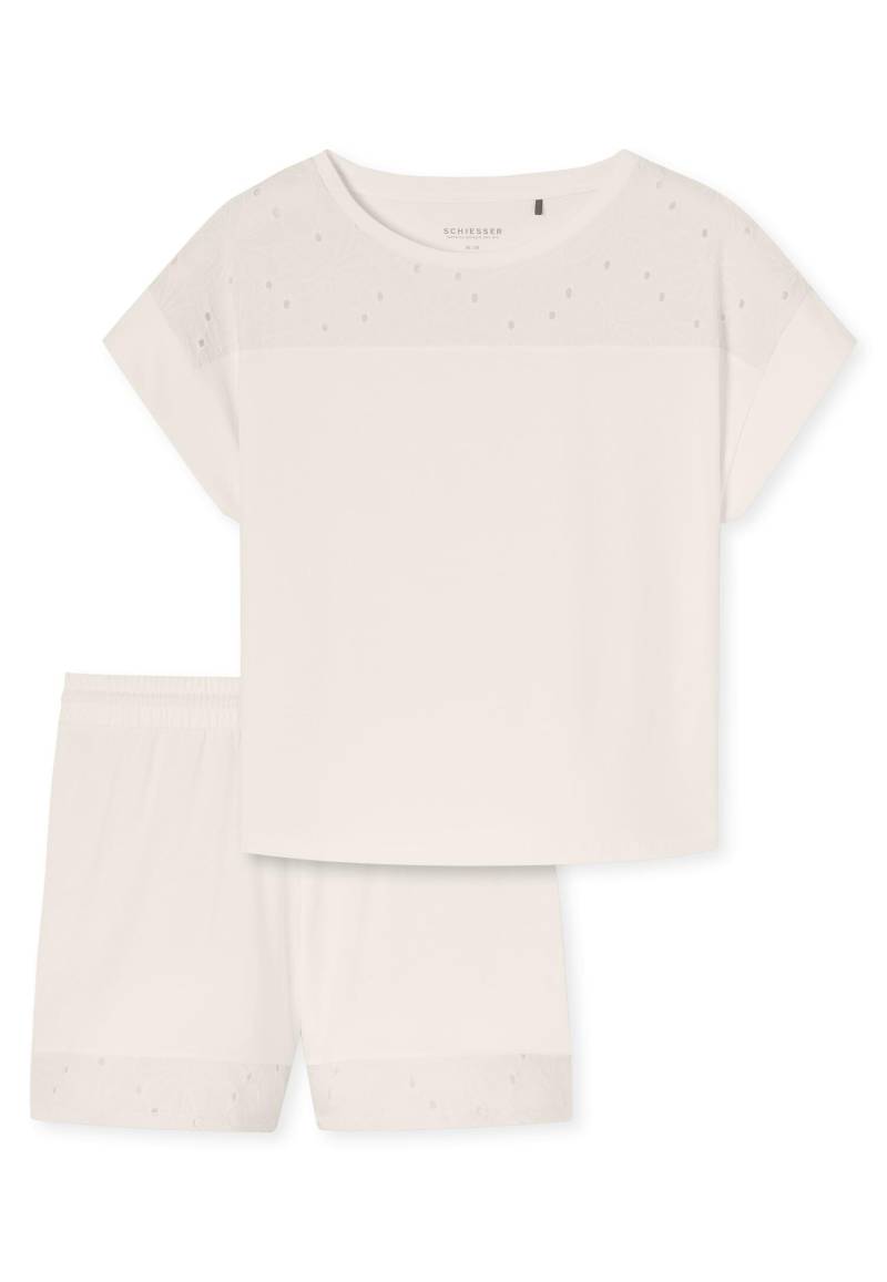 SCHIESSER - Schlafanzug kurz off-white - Gr. - 40 von SCHIESSER