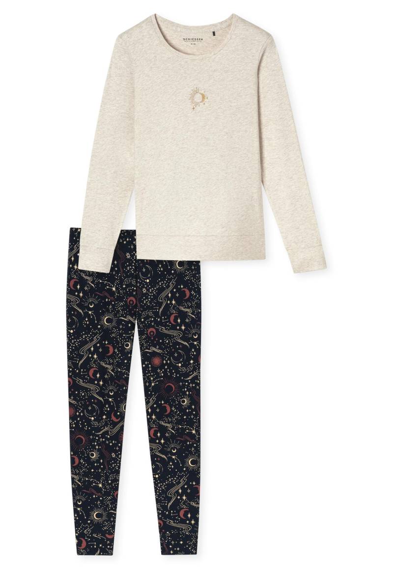 SCHIESSER - Schlafanzug lang beige-mel. - Gr. - 42 von SCHIESSER