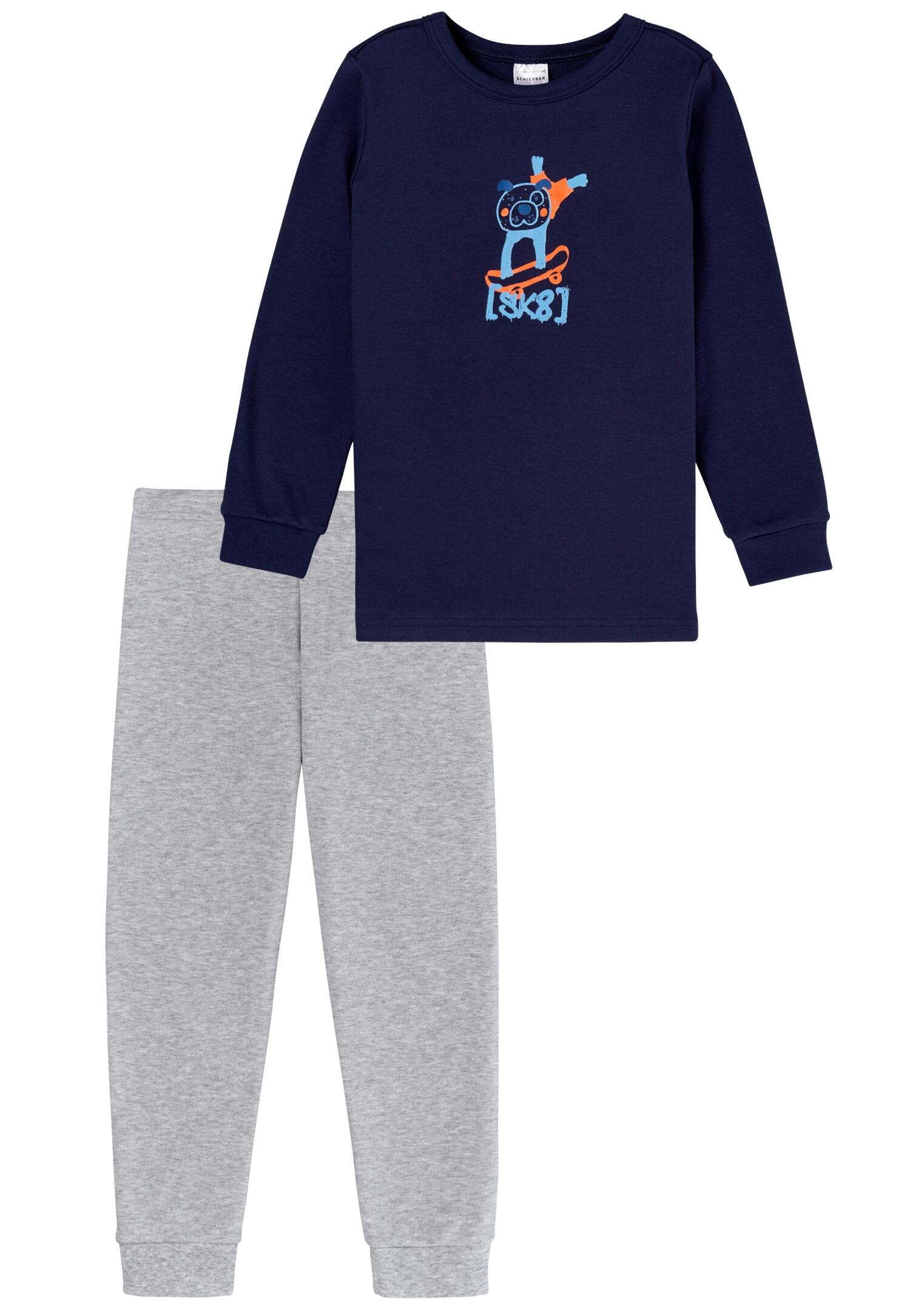 SCHIESSER - Schlafanzug lang dunkelblau - Gr. - 104 von SCHIESSER