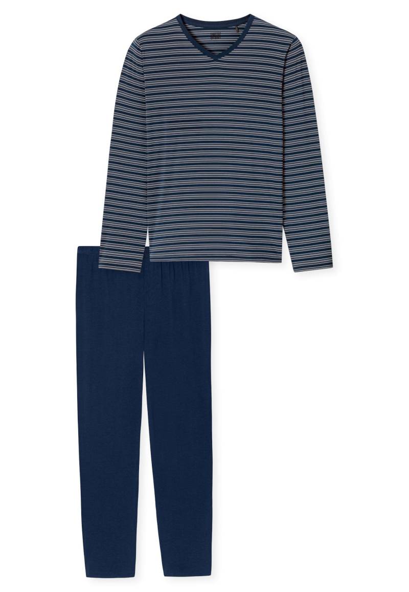 SCHIESSER - Schlafanzug lang dunkelblau - Gr. - 48 von SCHIESSER